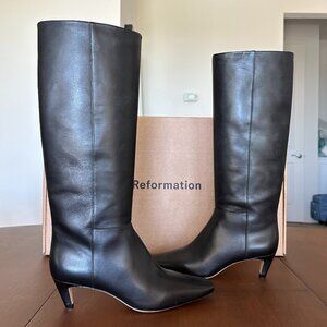 REFORMATION Remy Knee Boots, color black, size US 7